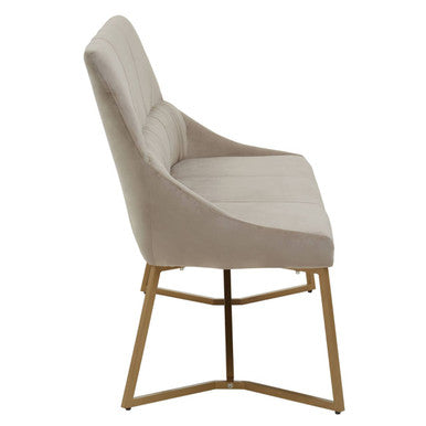 Vieste Mink Velvet Bench with Backrest