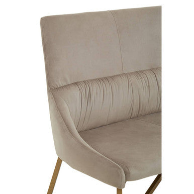 Vieste Mink Velvet Bench with Backrest