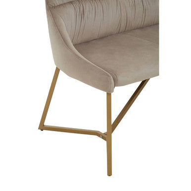 Vieste Mink Velvet Bench with Backrest