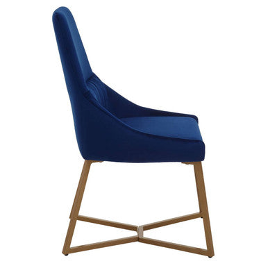 Vieste Midnight Blue Velvet Dining Chair