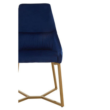 Vieste Midnight Blue Velvet Dining Chair