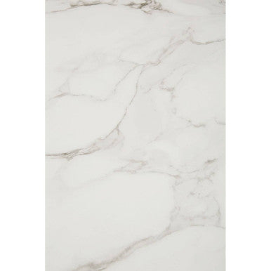Vieste White Marble Effect and Gold Finish Dining Table