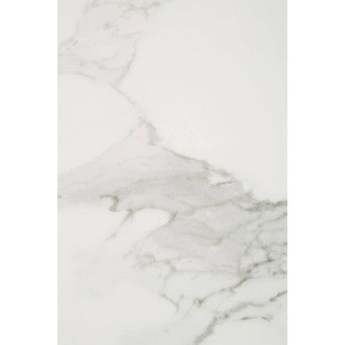 White Marble Effect Top Console Table with Gold Powder Coated Metal Base, Vieste