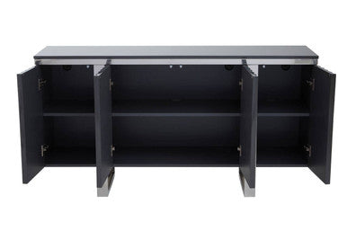 Genoa Four Door Grey Gloss Finish Sideboard