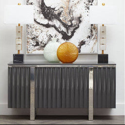 Genoa Four Door Grey Gloss Finish Sideboard