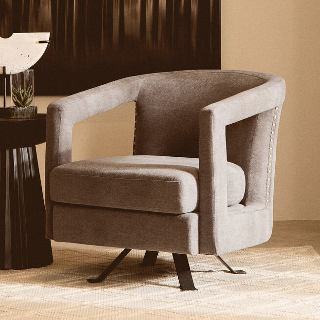 Hestia Ash Velvet Swivel Chair