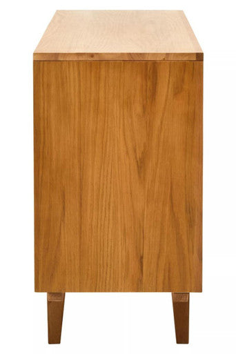 Lyon Rattan and Oak Wood 4 Door Sideboard