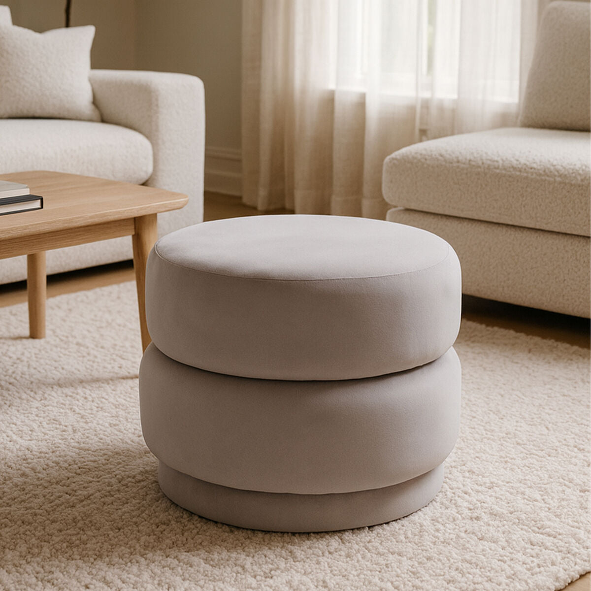 Hartford Mink Velvet Oval Pouffe