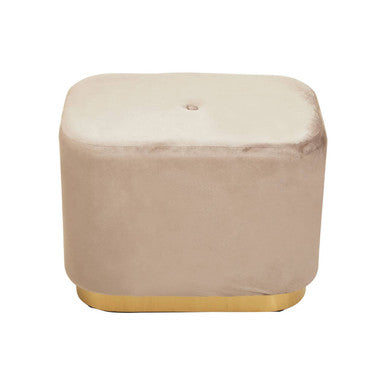 Hartford Mink Velvet and Matte Gold Rectangular Pouffe