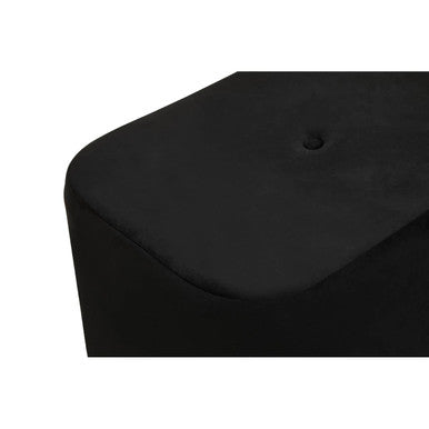 Black Velvet and Matte Gold Rectangular Pouffe | Hartford