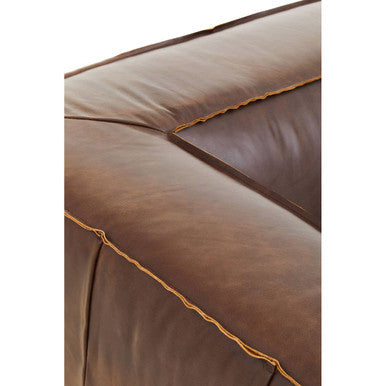 2 Seater Antique Brown Leather Sofa, King