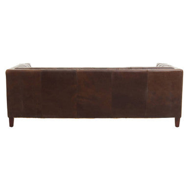 3 Seater Modern Chesterfield Dark Brown Leather Sofa, King