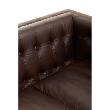 3 Seater Modern Chesterfield Dark Brown Leather Sofa, King
