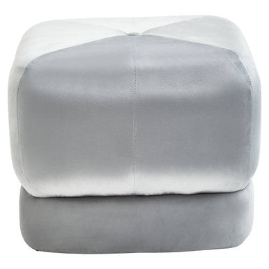Kaia Grey Velvet Square Stool