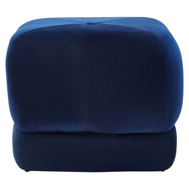 Midnight Blue Velvet Square Stool | Kaia