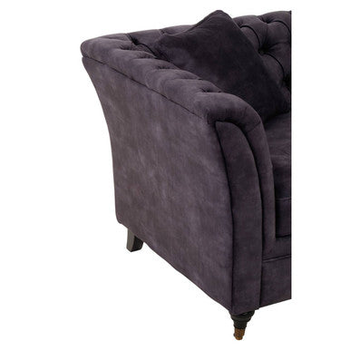 2 Seater Grey Velvet Sofa, Sabrina