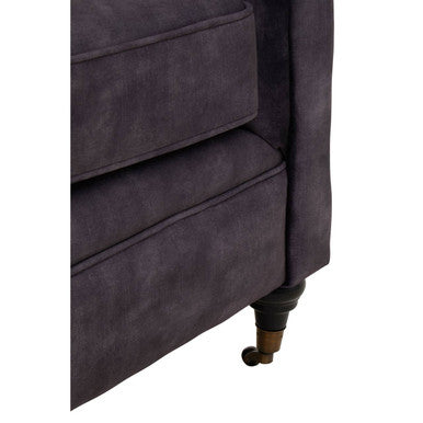 2 Seater Grey Velvet Sofa, Sabrina