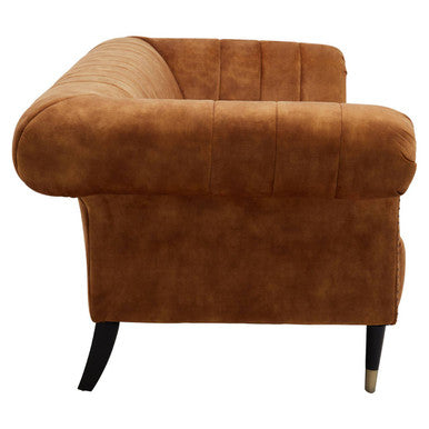 3 Seater Gold Velvet Sofa, Siena