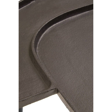 Brown Bronze Metal Top Abstract Side Table with Black Legs, Simbolo