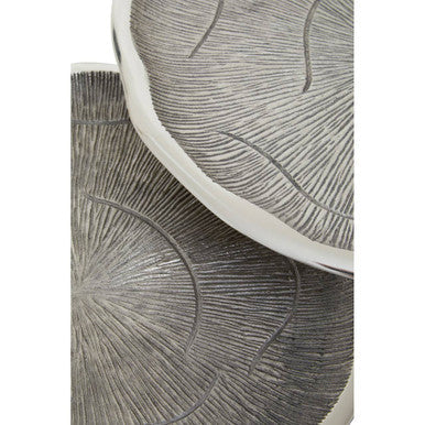 Set of 2 Silver Oak Effect Top Side Tables with Black Legs, Silva