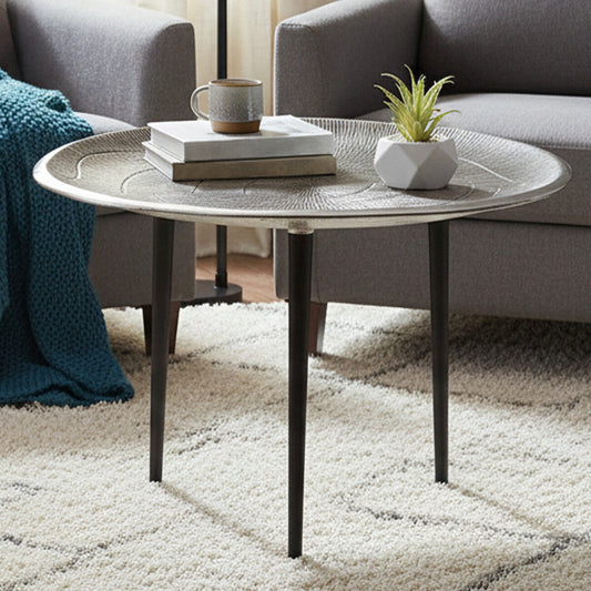 Silver Oak Effect Top Coffee Tables with Black Legs, Silva