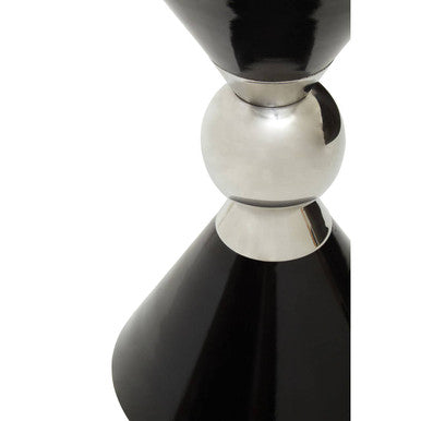 Black and Silver Stainless Steel Geometric Side Table, Jaipur