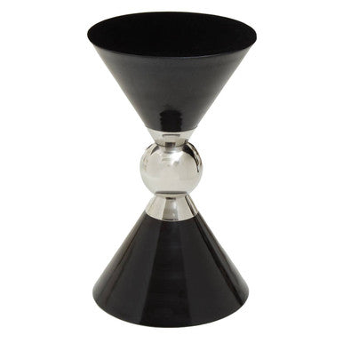 Black and Silver Stainless Steel Geometric Side Table, Jaipur