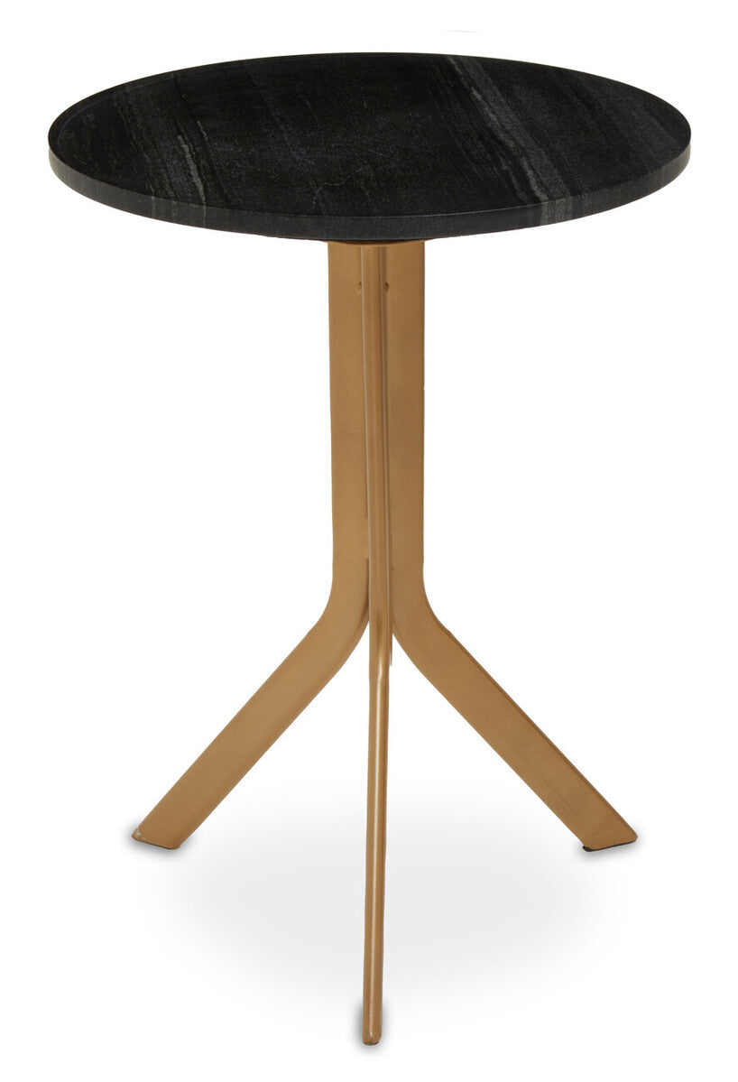 Varana Black Marble and Gold Finish Table