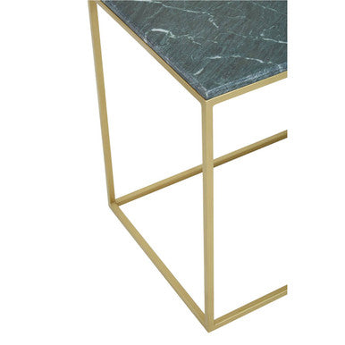 Assorted Marble Top Console Table with Geometric Gold Iron Frame and Lower Shelf, Nirav