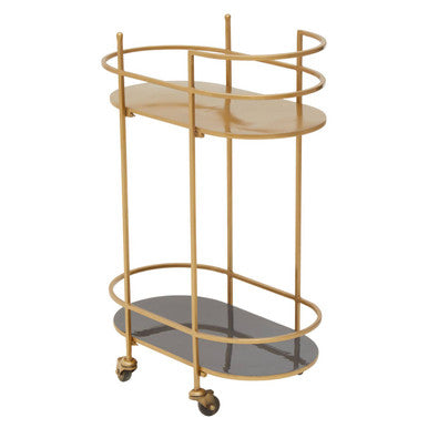 Gold and Grey Two Tier Drinks Trolley | Kobra