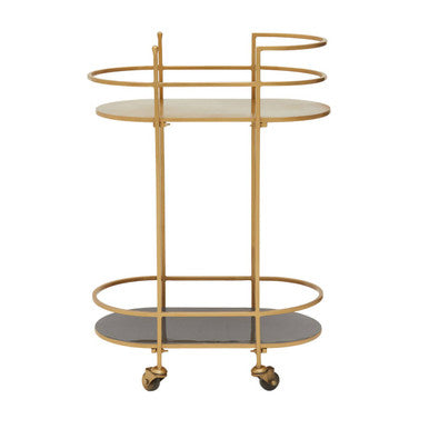 Gold and Grey Two Tier Drinks Trolley | Kobra