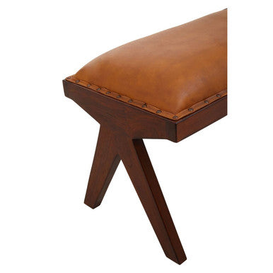 Inca Tan Leather Bench