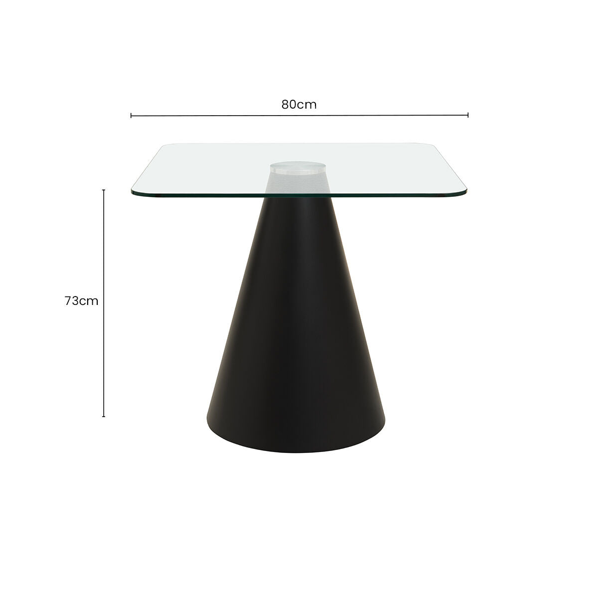 Azalea Clear Glass Square Dining Table