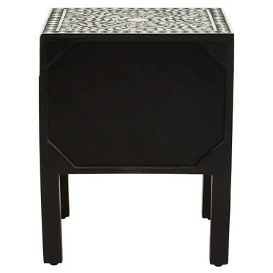 Fusion 2 Drawer Side Table with Bone Inlay