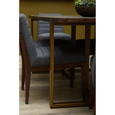 Brando Acacia Veneer Dining Table with Antique Brass Finish Legs