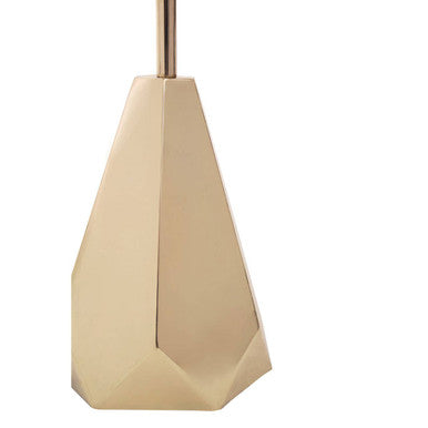 Shiny Gold Side Table with Chunky Geometric Solid Base, Amira
