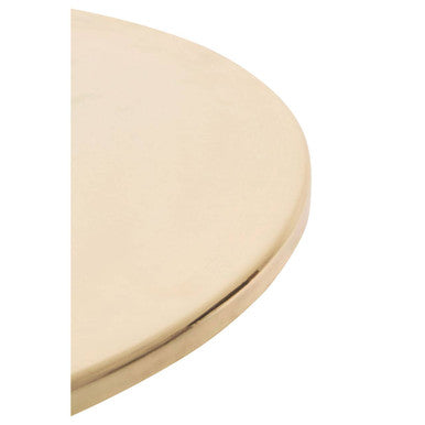 Shiny Gold Side Table with Chunky Geometric Solid Base, Amira