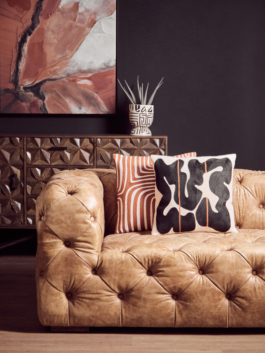 Grey Washed Carved Mango Wood Sideboard | Solana