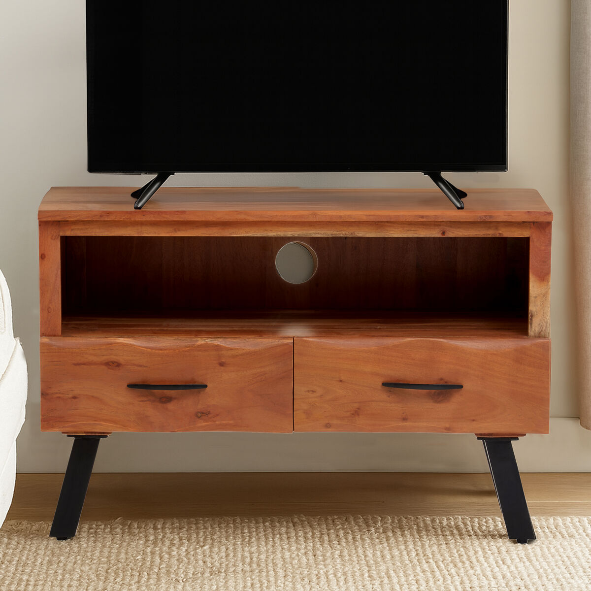 Nashik Two Drawer Acacia Media Unit