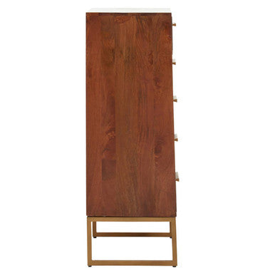 Mango Wood Chest of 5 Drawers | Gaya