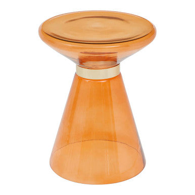 Martini Amber Glass and Gold Side Table