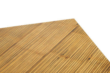 Two Tone Natural Bamboo Square Coffee Table with Dark Ebony Finish Base, Gabor
