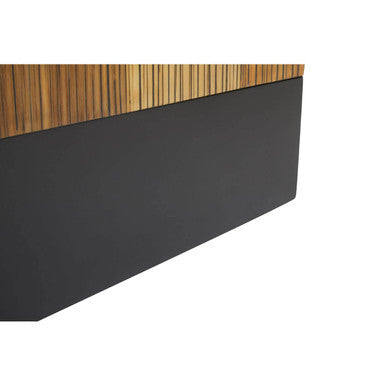 Two Tone Natural Bamboo Square Large Coffee Table with Dark Ebony Finish Base, Gabor