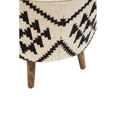 Cefena Round Patterned Footstool