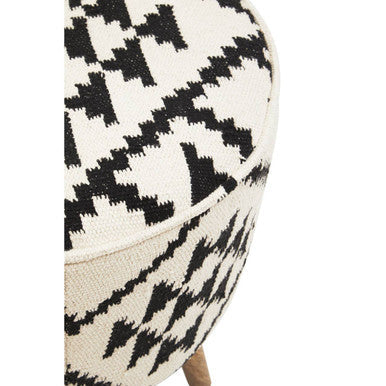 Cefena Round Patterned Footstool