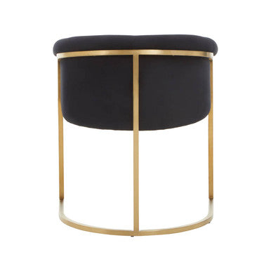 Vogue Black Velvet And Matte Gold Dining Chair