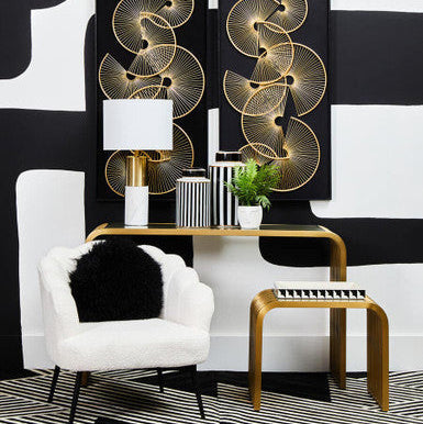 Vogue Clear Glass Side Table with Matt Gold Finish Base