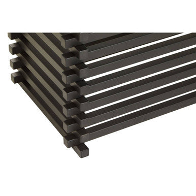 Vogue Clear Glass Dining Table with Slatted Matt Black Base