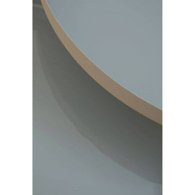 Set of 3 Grey Enamel Top Nesting Ide Tables with Gold Finish X-Base Legs, Corra