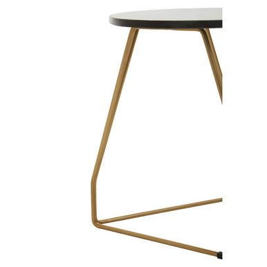 Corra Black Marble Side Table with Gold Finish Frame